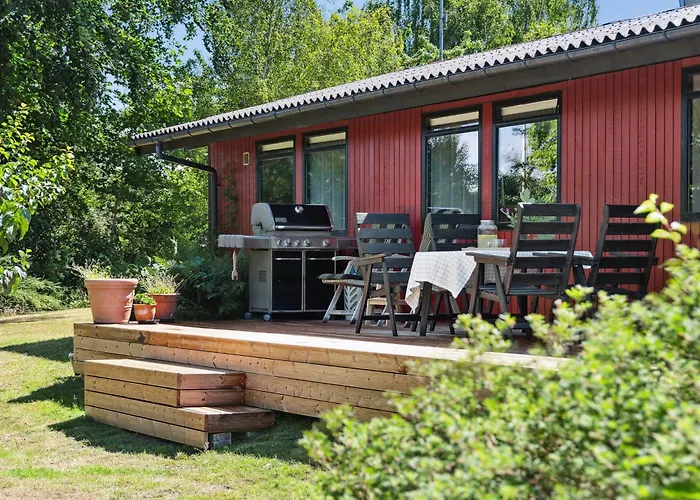 The Red Summer House With The Lush Garden At * Asnæs